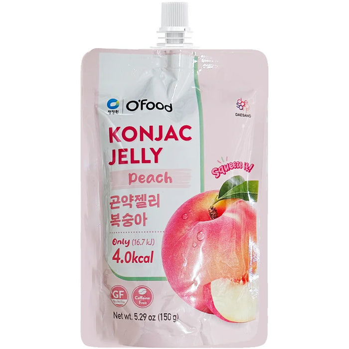 O`food Konjac Jelly Peach Drink 清净园低卡蒟蒻吸吸果冻白桃味 150g