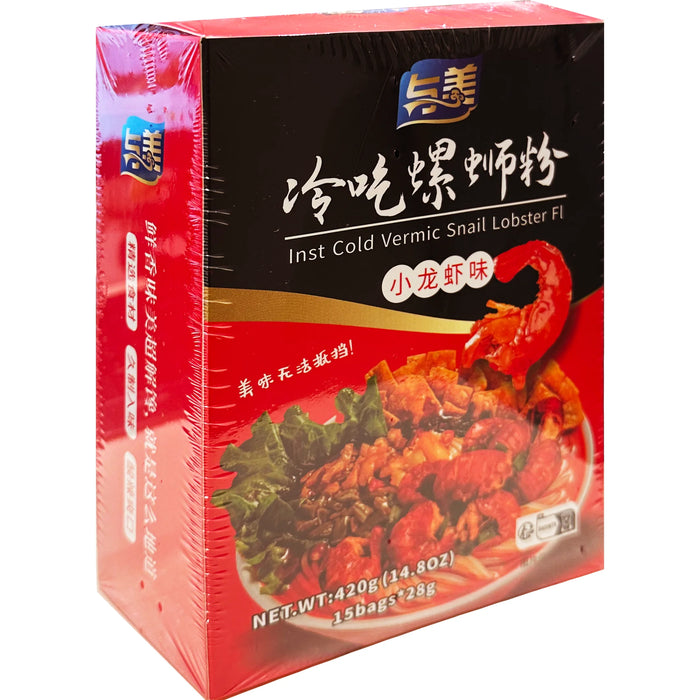 Yumei Instant Cold Rice Noodles Lobster Flavour 与美冷吃螺蛳粉小龙虾味 420g