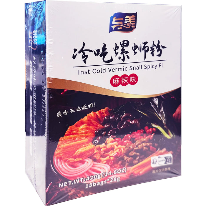 Yumei Instant Cold Rice Noodles Mala Flavour 与美冷吃螺蛳粉麻辣味 420g