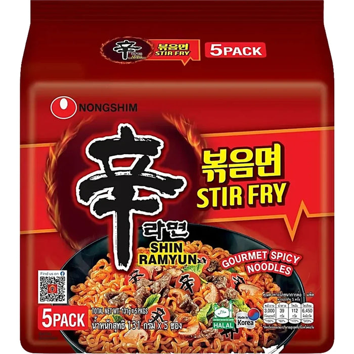 Nongshim Stir-Fried Shin Ramen Noodles 5packs 农心辛拉面炒面五连包 655g