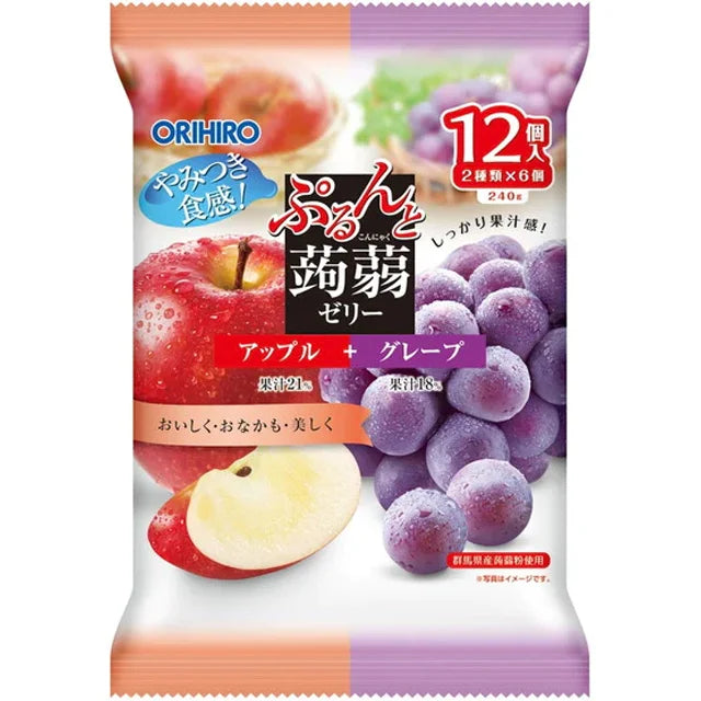 Orihiro Prune Konjac Jelly Apple Grape Flavour 苹果味和葡萄味蒟蒻果汁果冻 240g