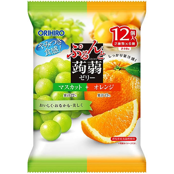Orihiro Prune Konjac Jelly Muscat Orange Flavour 葡萄味和桔子味蒟蒻果汁果冻 240g