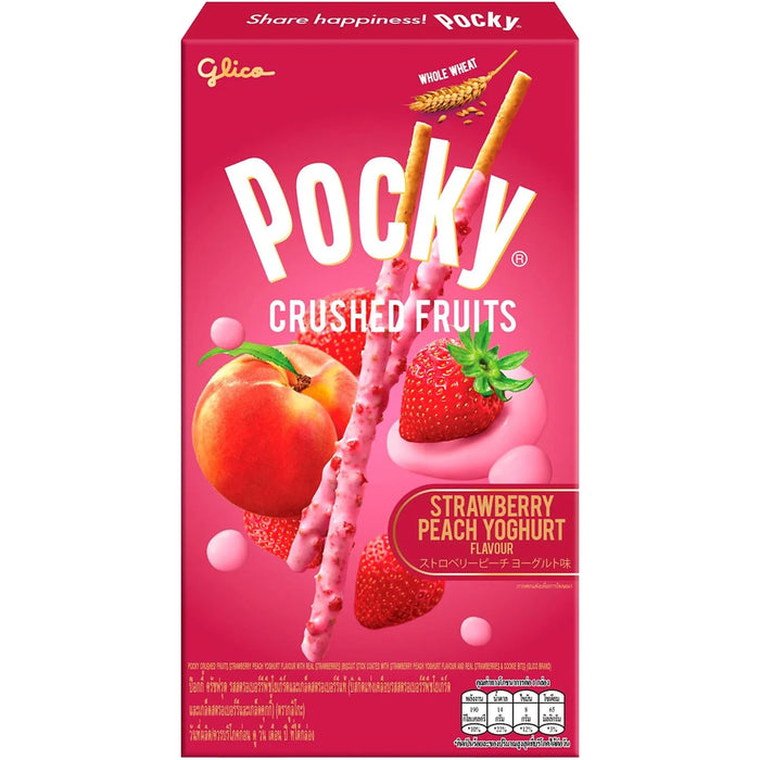 Glico Pocky Chocolate Strawberry Peach Yoghurt Flavour 格力高百奇草莓蜜桃优格乳巧克力棒 38g