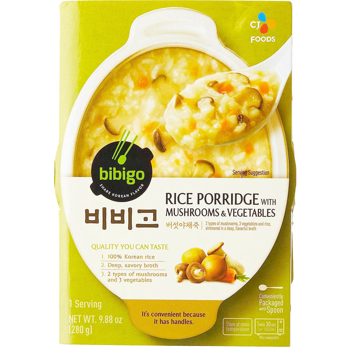 CJ Bibigo Rice Porridge with Mushroom & Vegetables 必品阁香菇蔬菜粥 280g