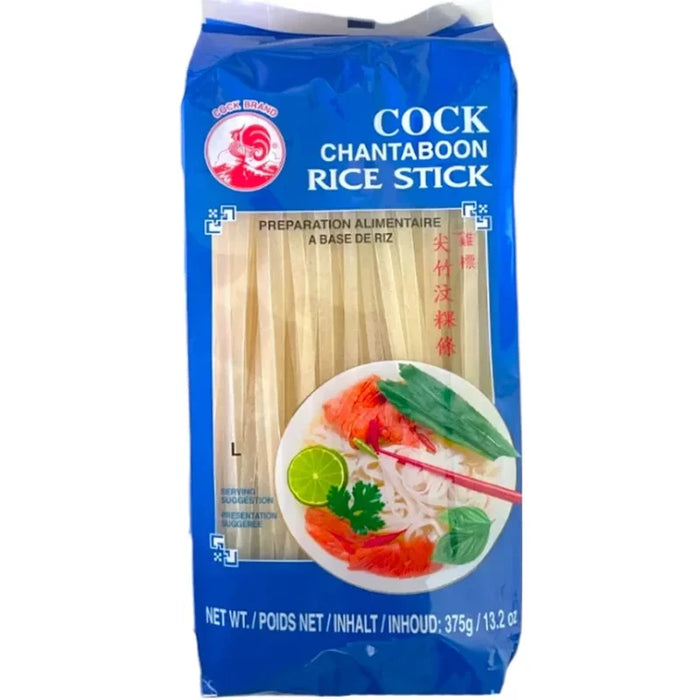 Cock Brand Chantaboon Rice  Sticks  鸡标尖竹汶粿条 375 g