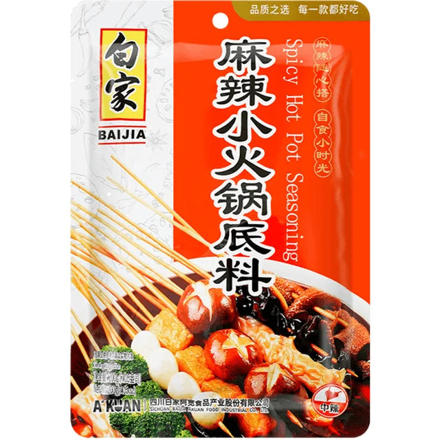 Baijia Spicy Hot Pot Seasoning 白家麻辣小火锅底料 200g