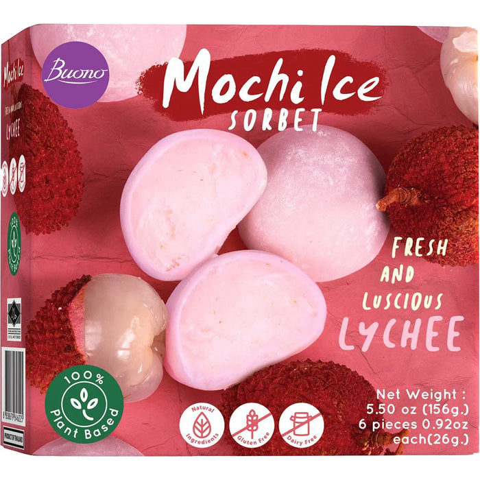 Buono Mochi Ice Cream Lychee Flavours 荔枝味麻糬冰淇淋 156g