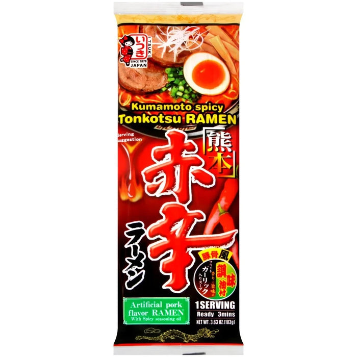 Itsuki Kumamoto Style Red Hot Spicy Ramen 熊本辣素豚骨拉面 103g