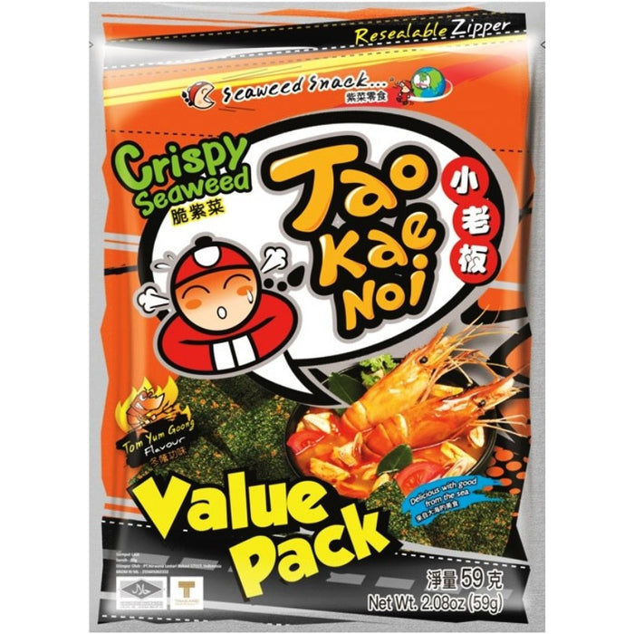 Tao Kae Noi Crispy Seaweed Tom Yum Goong Flavour (Value Pack) 小老板冬阴功味脆紫菜 59g