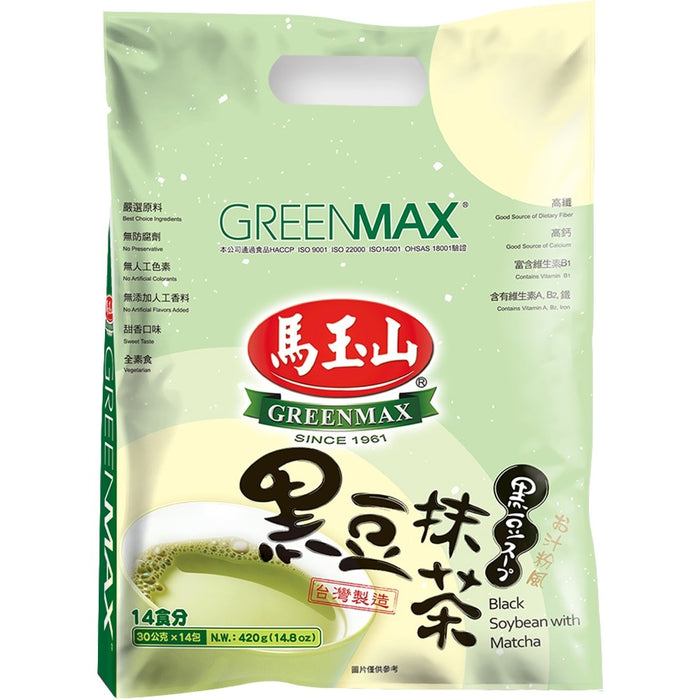 Greenmax Black Soybean With Matcha Drink 马玉山黑豆抹茶 (14 bags) 420g