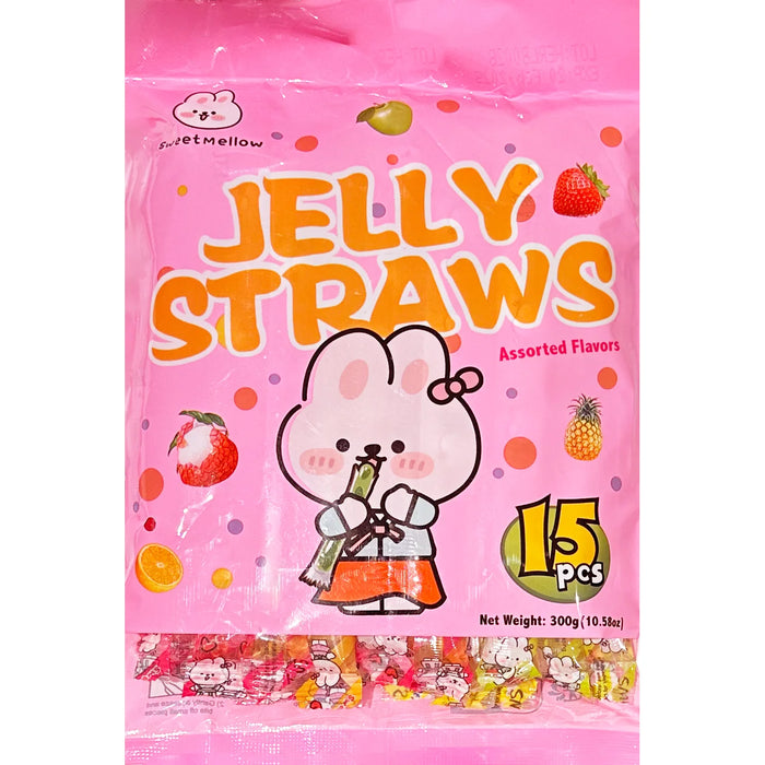 Sweet Mellow Jelly Straws Assorted Flavors 水果味果冻条 300g