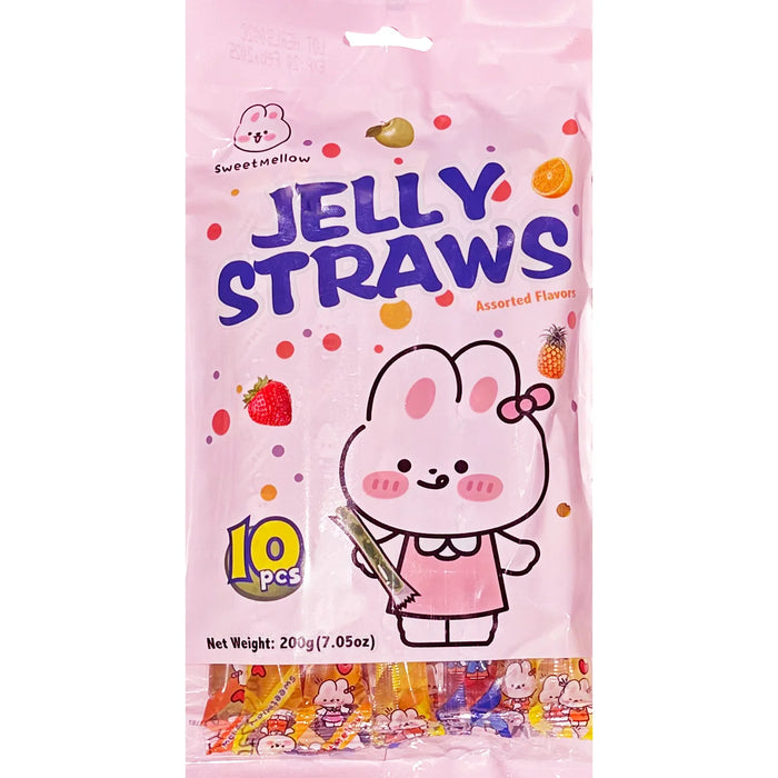 Sweet Mellow Jelly Straws Assorted Flavors 水果味果冻条 200g