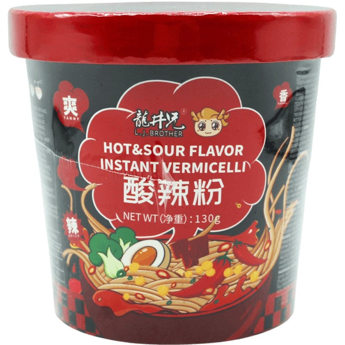 L.J. Brother Hot Sour Flavor Instant Vermicelli 龙井兄弟酸辣粉 130g