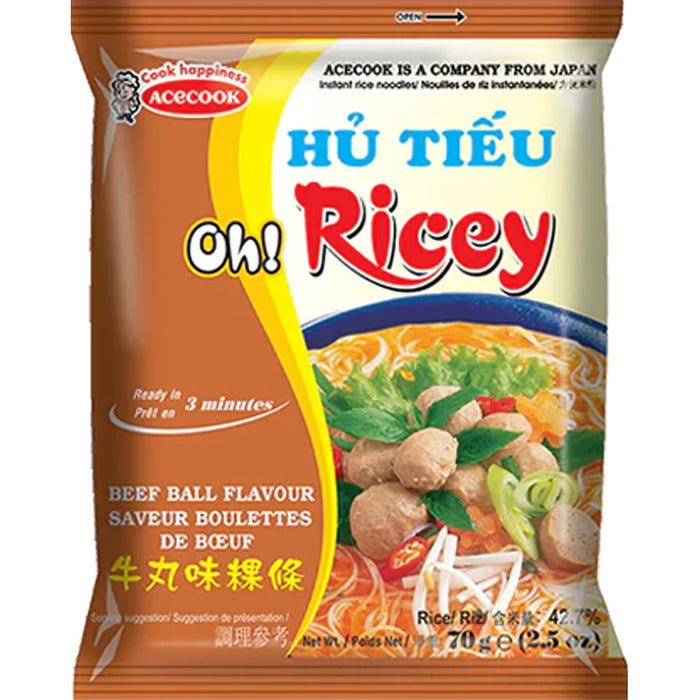 Acecook Instant Rice Noodles with Beef Ball Flavour 越南牛丸味粿条 70g