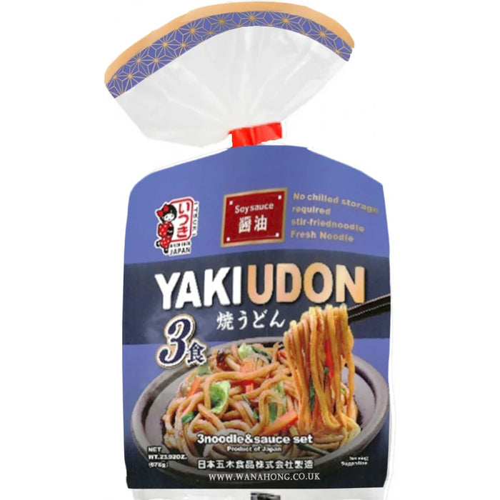 Itsuki 3 Yaki Udon Noodles with Soy Sauce 五木日式酱油乌冬面 678g