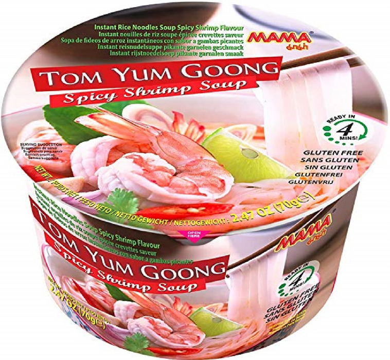 Mama Instant Rice Vermicelli with Tom Yum Shrimp Flavour 妈妈牌冬阴功虾味米粉 70g