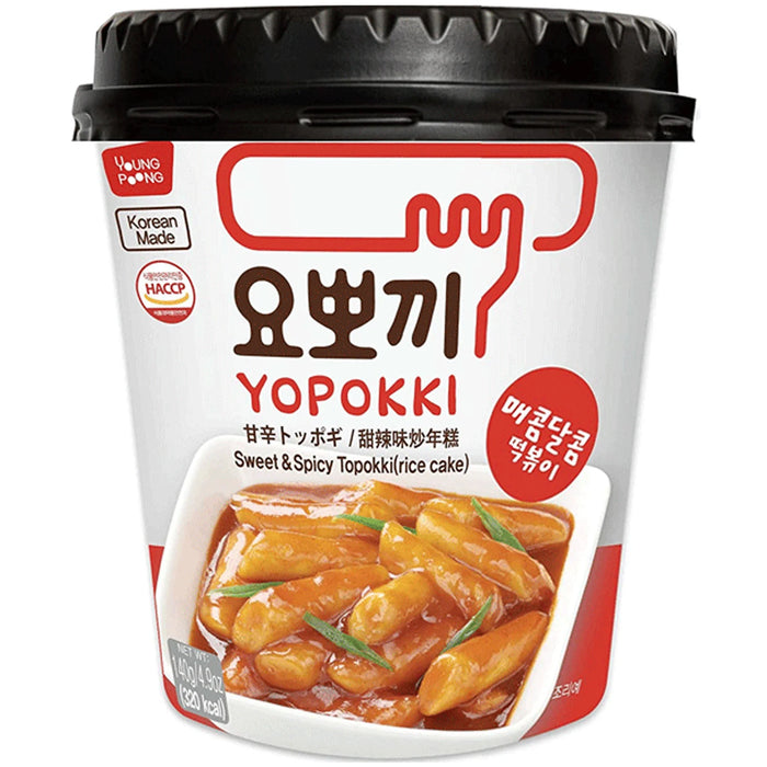 Youngpoong Yoppoki Rice Cakes Cup 甜辣味炒年糕杯 140g