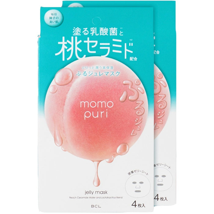 BCL Momopuri Jelly Mask 乐玩美研蜜桃乳酸菌面膜 4 pieces