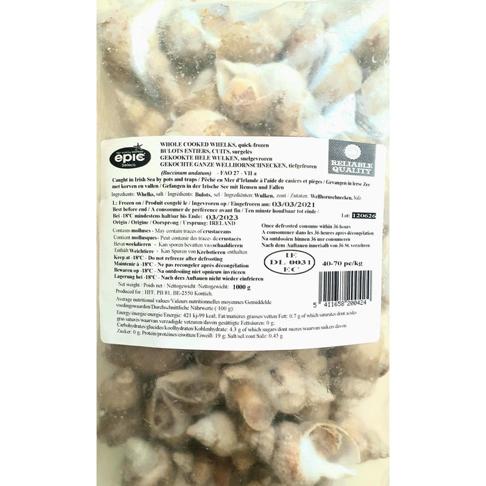 Frozen Whole Cooked Whelks 冷冻蛾螺 1000g