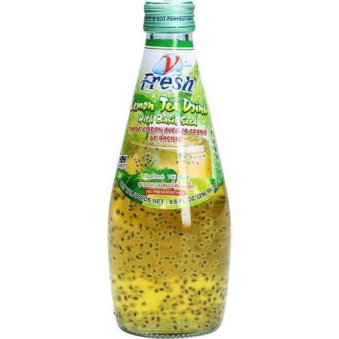"V-Fresh" Lemon Tea Drink with Basil Seed 小珍珠明列子柠檬茶果饮 290ml