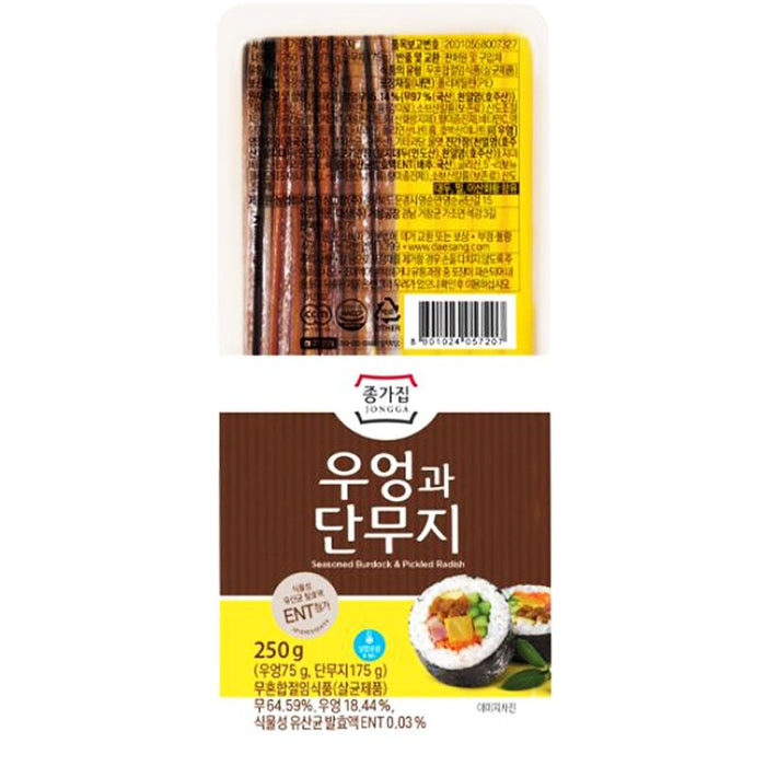 Jongga Seasoned Burdock & Pickled Radish 腌渍野蕨菜黄萝卜 250g