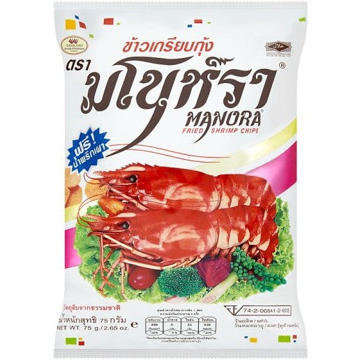 Manora Fried Shrimp Chips 马努拉虾片 75g