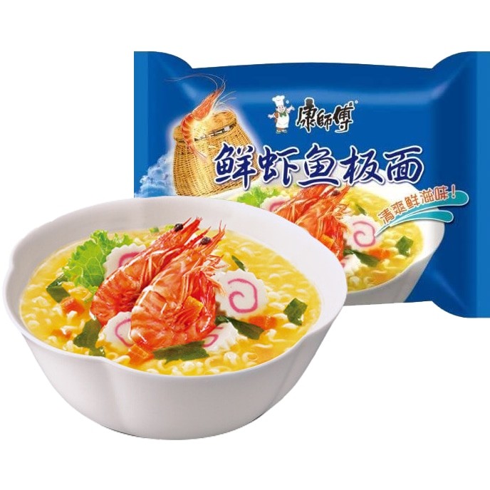 Master Kong Noodles Seafood Flavour Soup 康师傅鲜虾鱼板面 95g