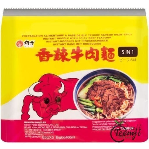 Wei Lih Instant Noodles Spicy Beef Flavour 5*85G Noodle