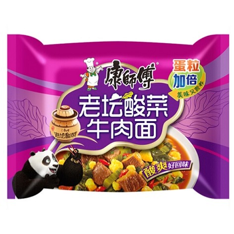 Master Kong Pickled Sour Vegetables & Beef Noodles 康师傅老坛酸菜牛肉面 117g