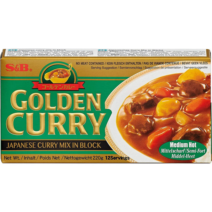 S&B Golden Curry Medium Hot 日本金牌咖喱中辣 220g