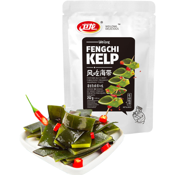 Wei-Long Crispy Spicy Kelp Snack 卫龙风吃海带 252g