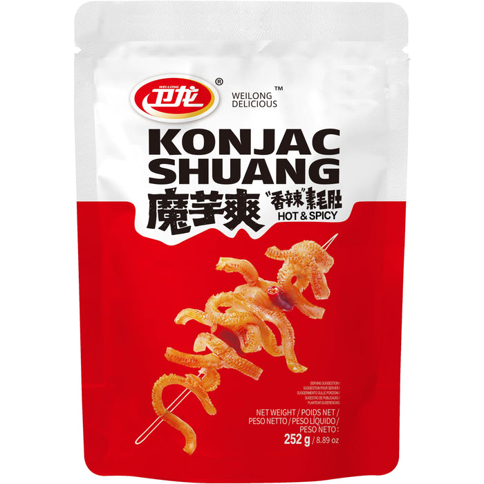 Wei Long Konjac Snacks Spicy Flavour 卫龙魔芋爽香辣素毛肚 252g