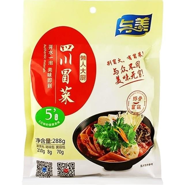 Yumei Instant Vegetables Mushroom Flavour 与美四川冒菜豚骨菌菇味 288g